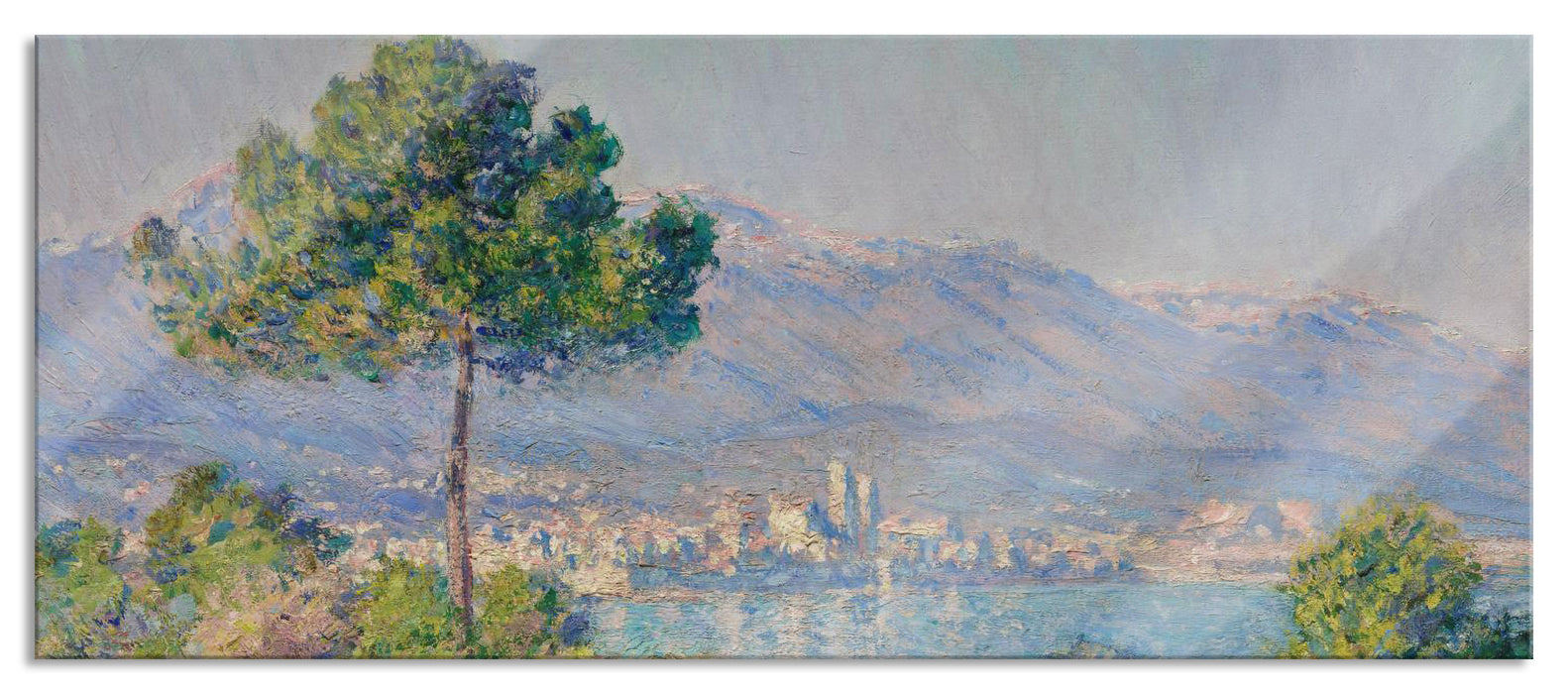 Pixxprint Claude Monet - Antibes vue du plateau Notre Dame, Glasbild Panorama