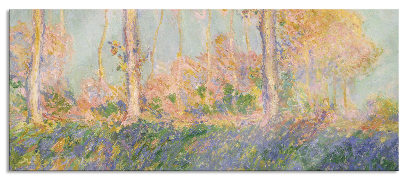 Pixxprint Claude Monet - Pappeln  , Glasbild Panorama