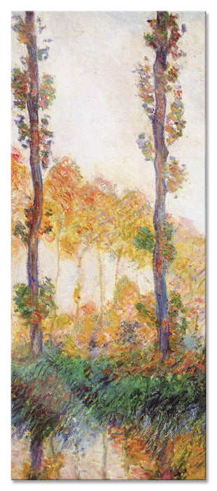 Pixxprint Claude Monet - Pappeln im Herbst , Glasbild Panorama