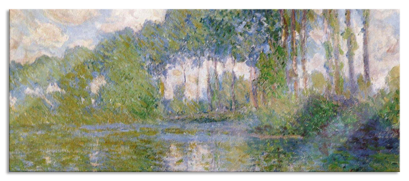 Pixxprint Claude Monet - Pappeln an der Epte I , Glasbild Panorama