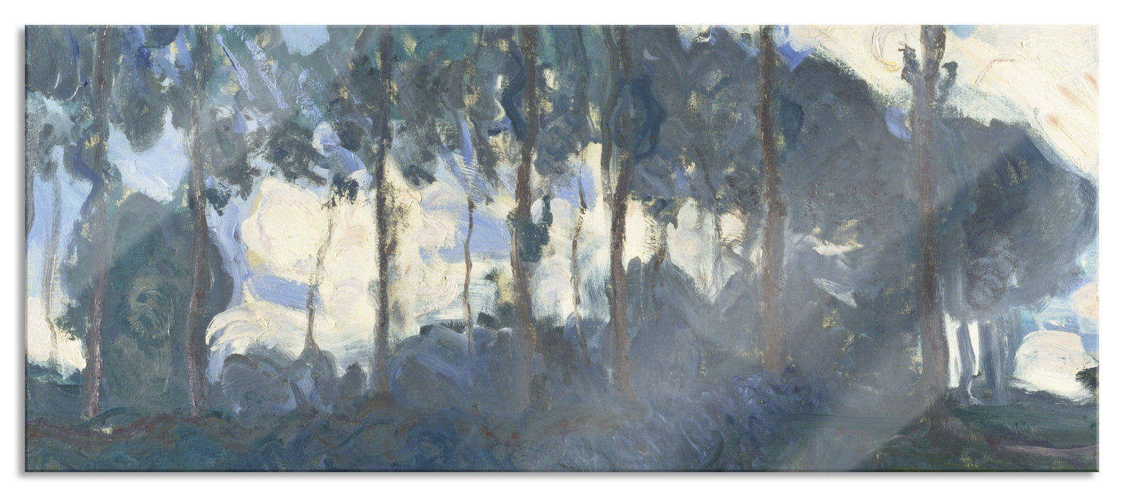 Pixxprint Claude Monet - Pappeln an der Epte III , Glasbild Panorama