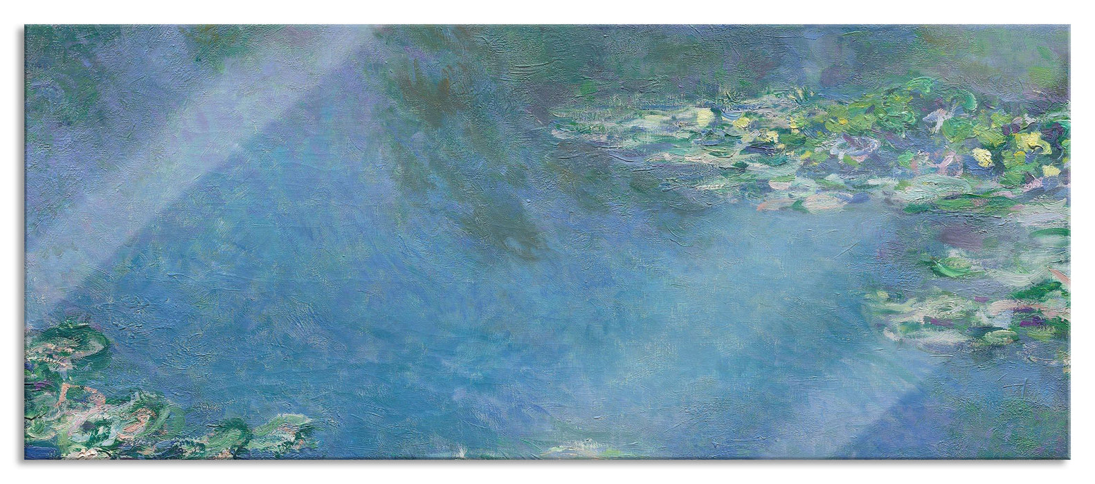 Claude Monet - Seerosen  III, Glasbild Panorama