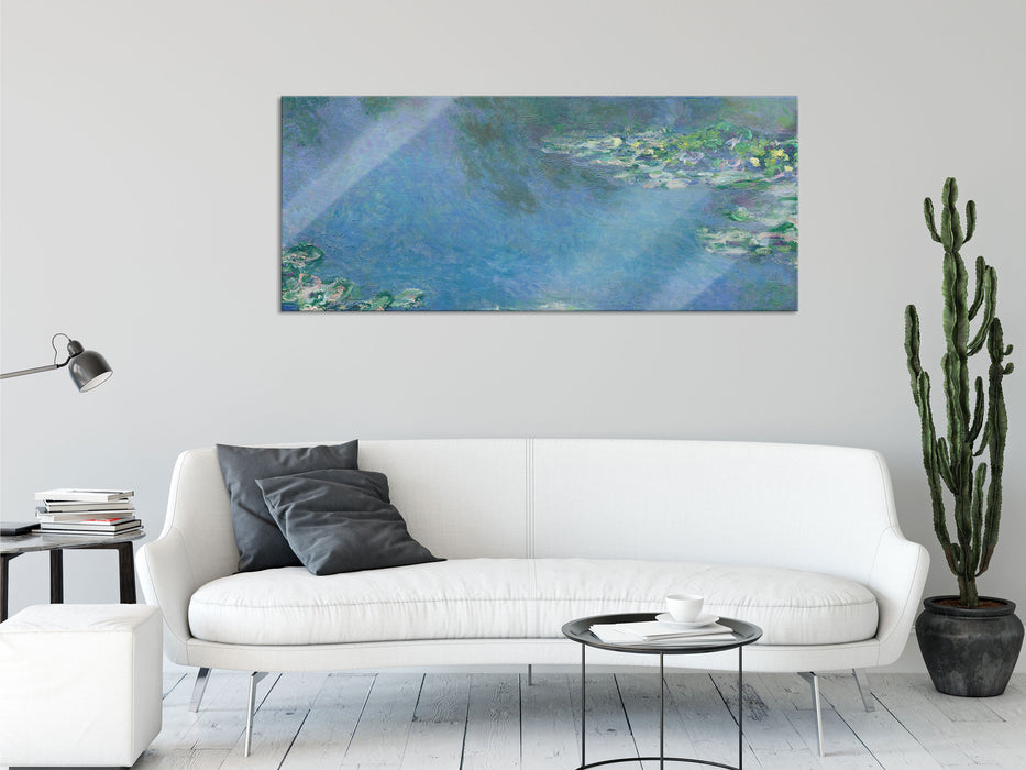 Claude Monet - Seerosen  III, Glasbild Panorama