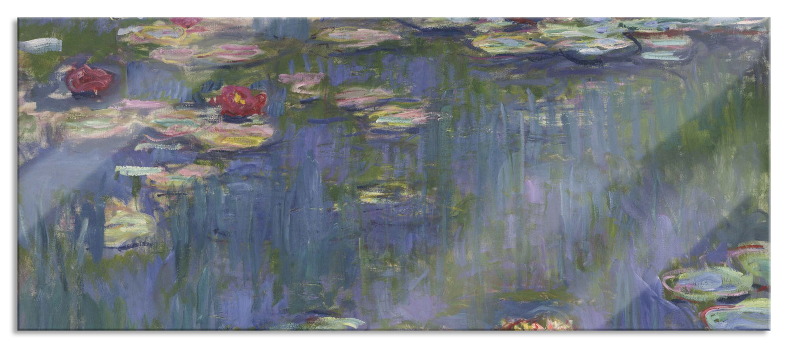 Pixxprint Claude Monet - Seerosen  V, Glasbild Panorama