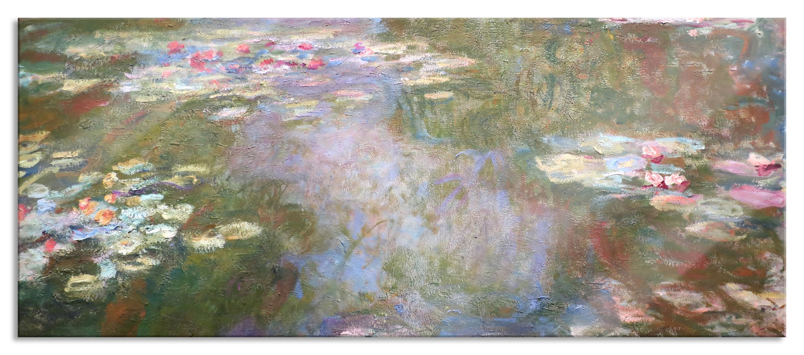 Pixxprint Claude Monet - Seerosenteich  , Glasbild Panorama