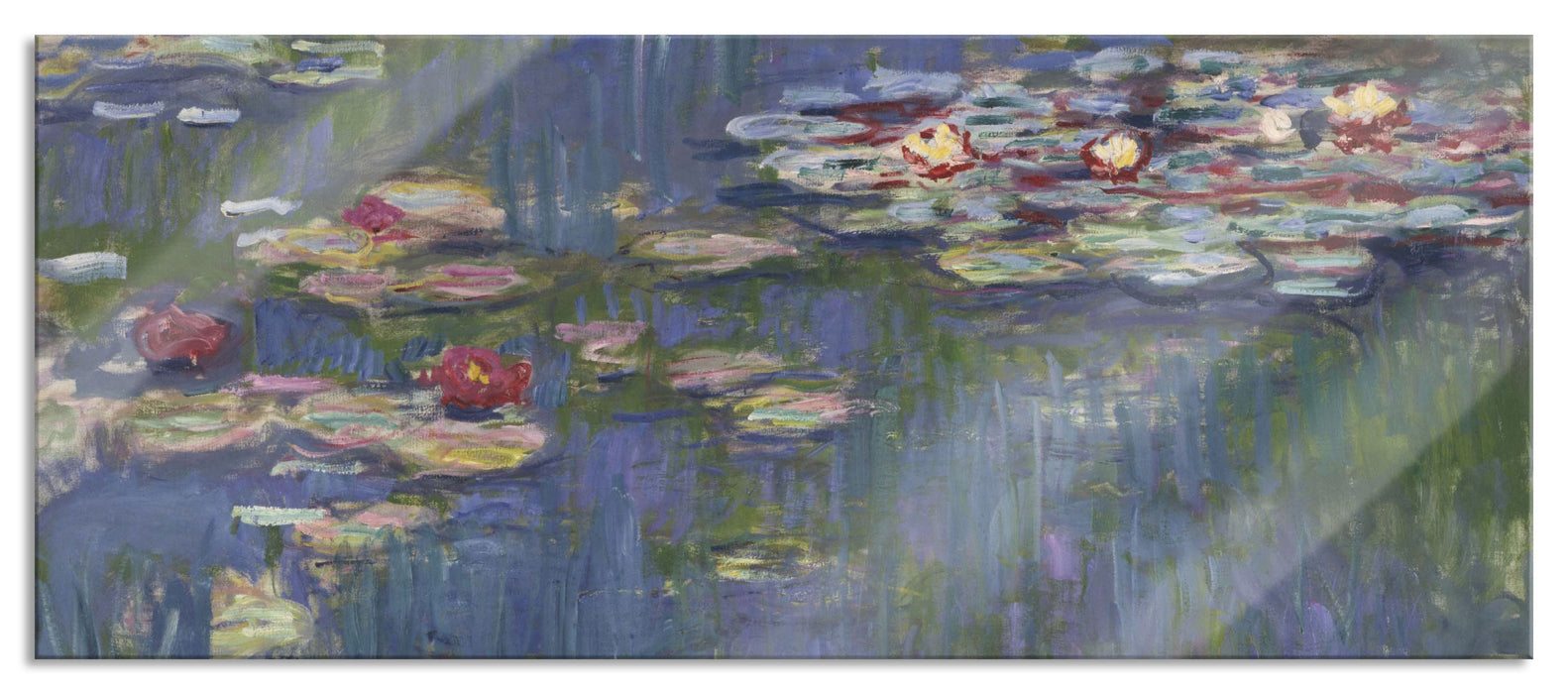 Pixxprint Claude Monet - Seerosen, Glasbild Panorama