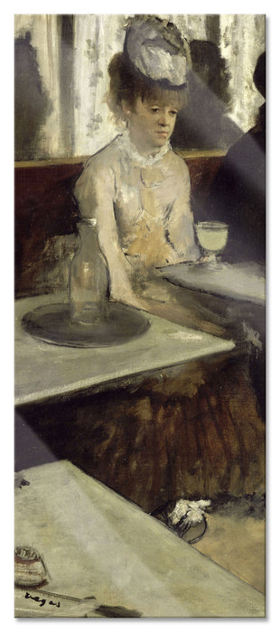 Pixxprint Edgar Degas - In eine Café , Glasbild Panorama