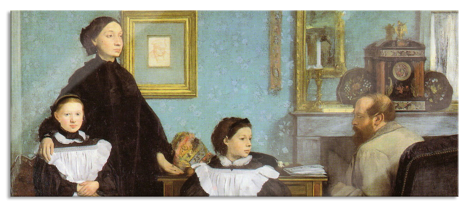 Pixxprint Edgar Degas - Die Familie Bellelli, Glasbild Panorama