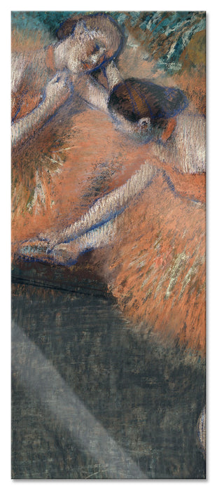 Pixxprint Edgar Degas - Zwei Tänzerinnen , Glasbild Panorama