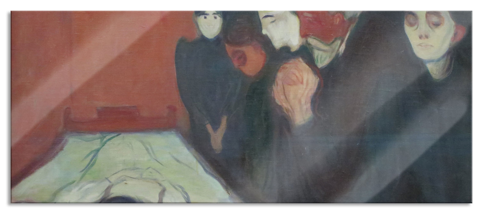 Pixxprint Edvard Munch - Am Totenbett, Glasbild Panorama