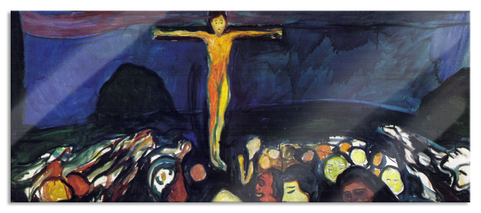 Pixxprint Edvard Munch - Golgotha , Glasbild Panorama