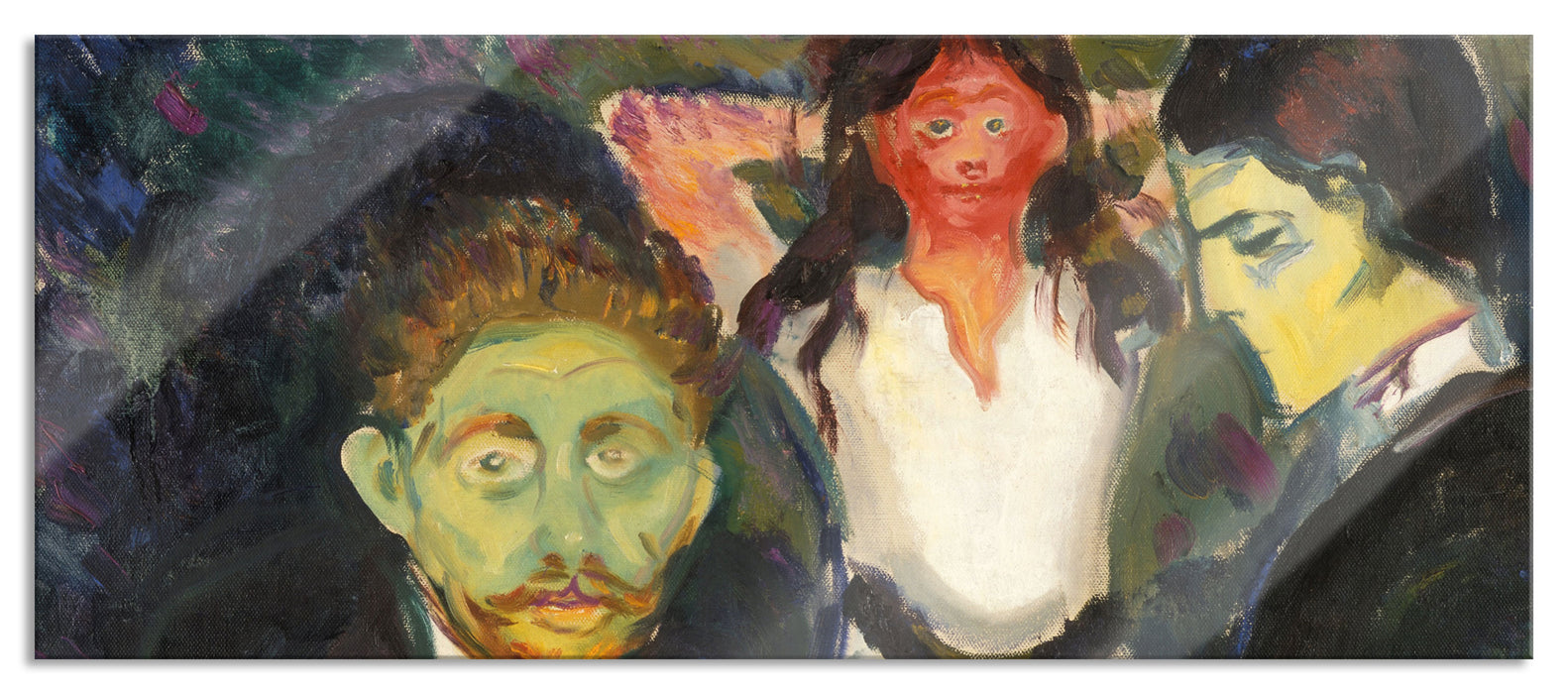 Pixxprint Edvard Munch - Eifersucht, Glasbild Panorama