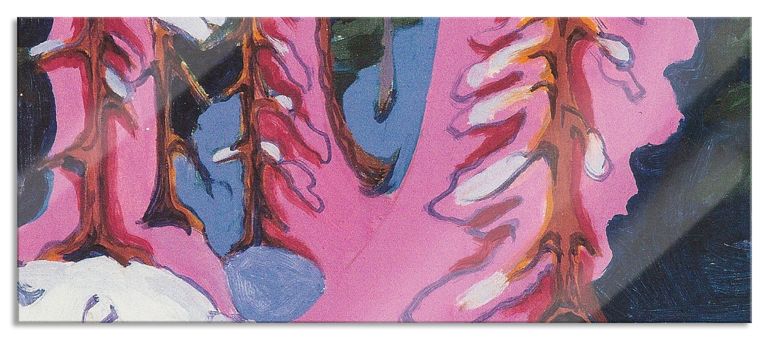 Pixxprint Ernst Ludwig Kirchner - Am Waldrand , Glasbild Panorama