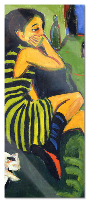 Pixxprint Ernst Ludwig Kirchner - Artistin Marzella, Glasbild Panorama