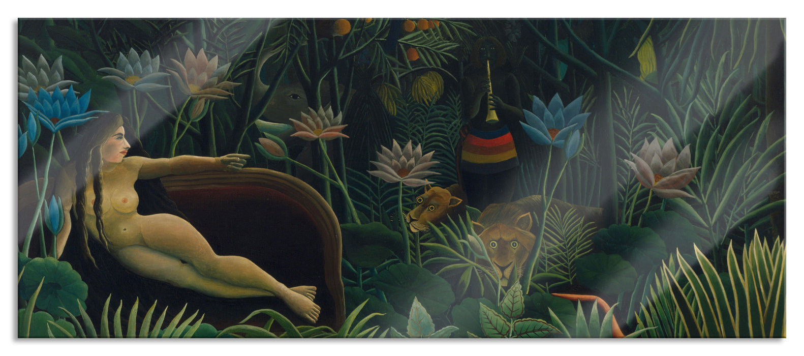 Pixxprint Henri Rousseau - Der Traum , Glasbild Panorama