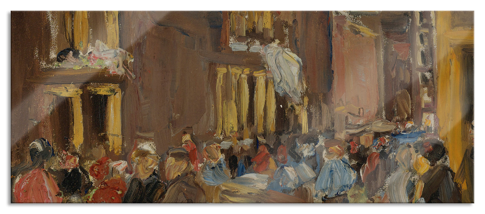 Pixxprint Max Liebermann - Judengasse in Amsterdam, Glasbild Panorama