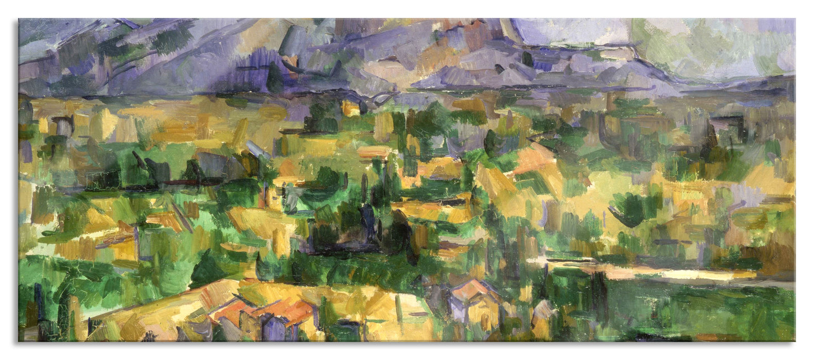 Pixxprint Paul Cézanne - Mont Sainte-Victoire , Glasbild Panorama