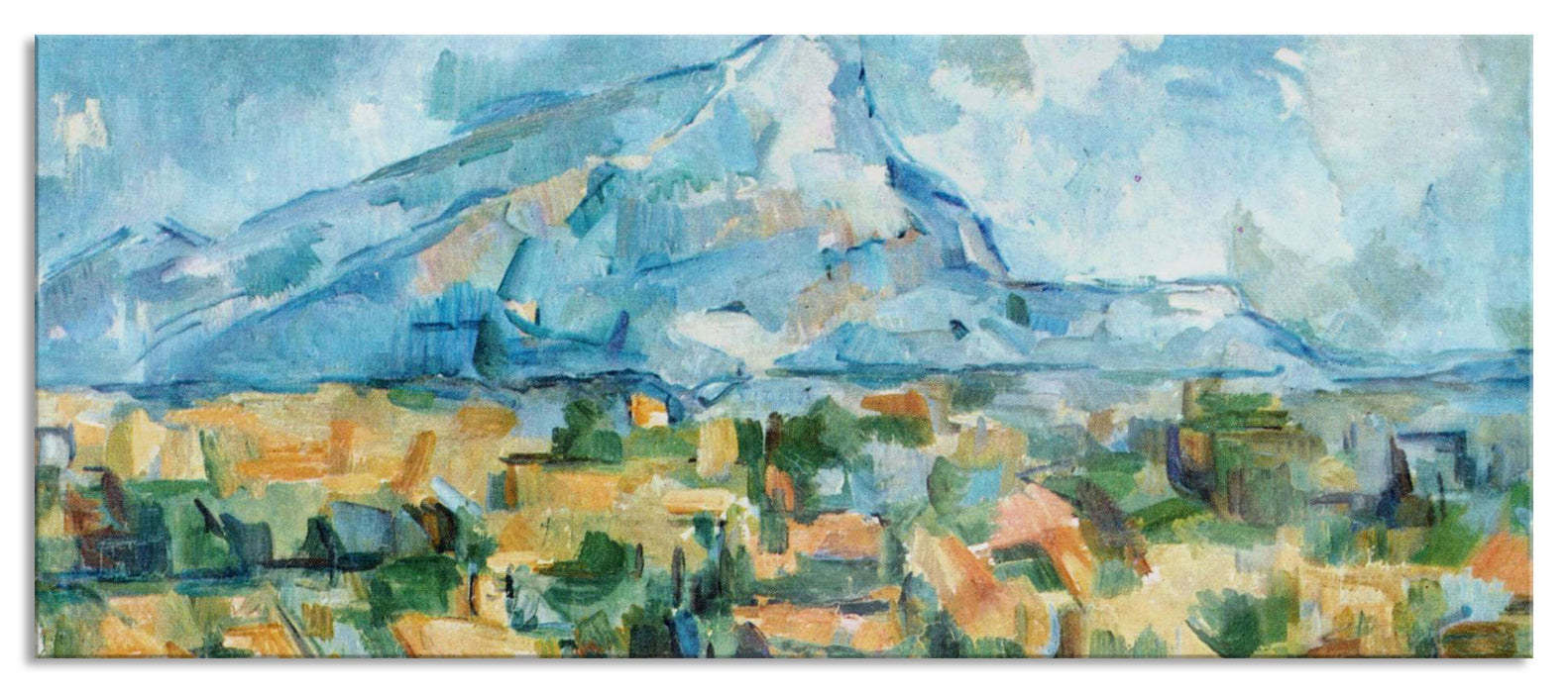 Pixxprint Paul Cézanne - Berg Sainte-Victoire , Glasbild Panorama