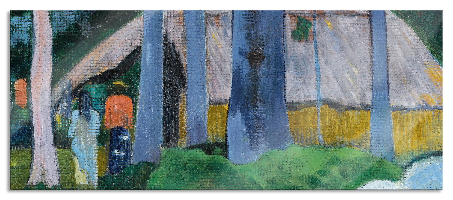 Pixxprint Paul Gauguin - CABANE SOUS LES ARBRES, Glasbild Panorama