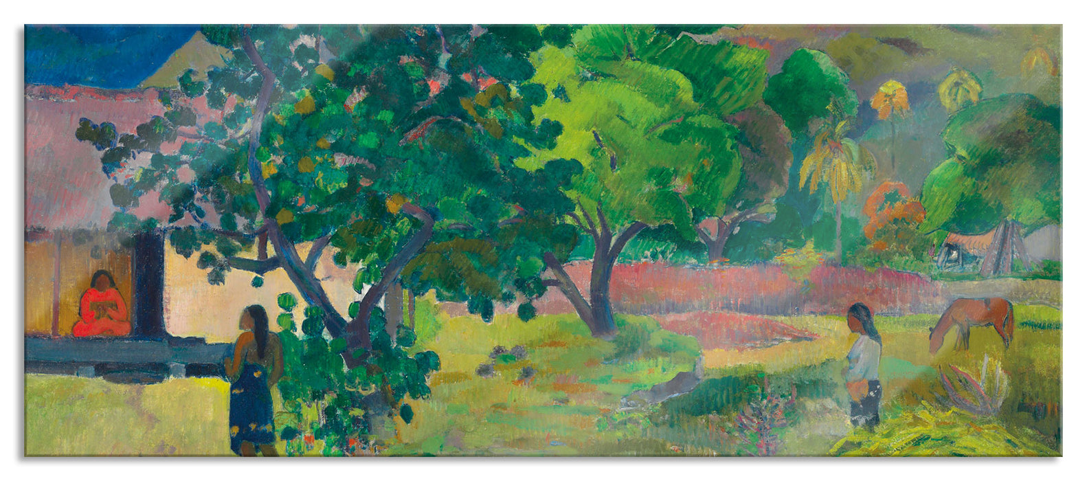 Pixxprint Paul Gauguin - Das hausTe Fare, Glasbild Panorama