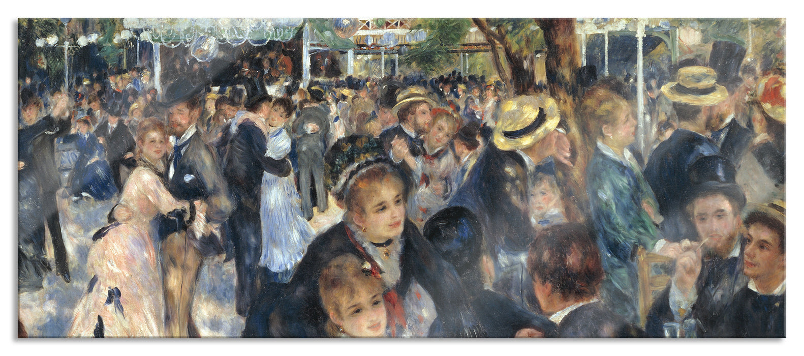 Pixxprint Pierre-Auguste Renoir - Bal du Moulin de la Galette, Glasbild Panorama