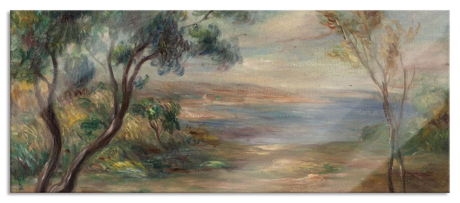 Pixxprint Pierre-Auguste Renoir - Bords de mer, Glasbild Panorama