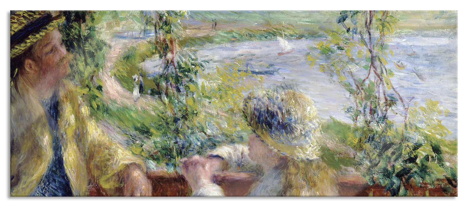 Pixxprint Pierre-Auguste Renoir - Am Wassernahe des Sees, Glasbild Panorama