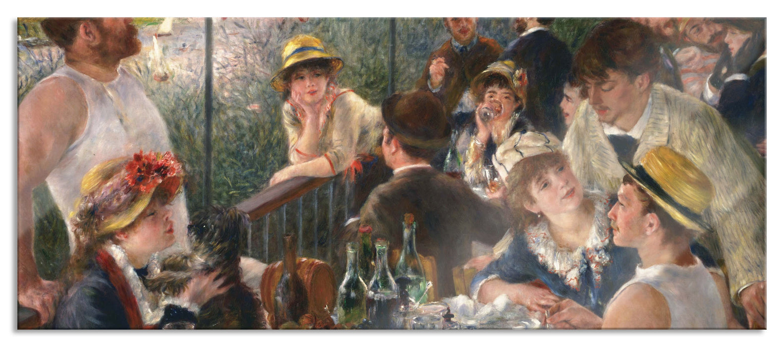 Pixxprint Pierre-Auguste Renoir - Die Mahlzeit der Ruderer, Glasbild Panorama