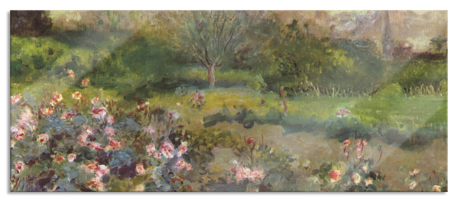 Pixxprint Pierre-Auguste Renoir - Rosenhain , Glasbild Panorama