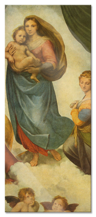 Pixxprint Raffael - Sixtinische Madonna , Glasbild Panorama