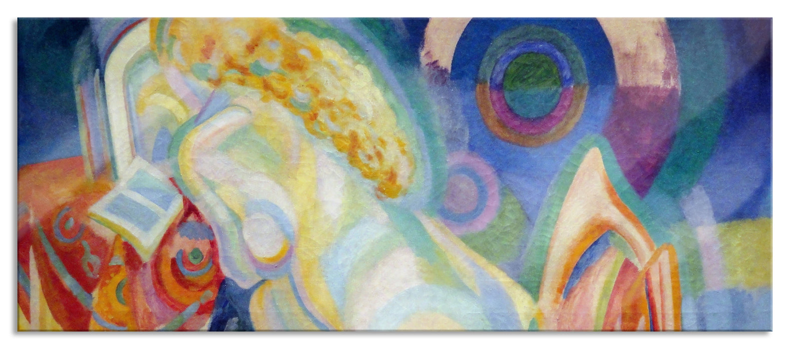 Pixxprint Robert Delaunay - Nackt auf der Toilette , Glasbild Panorama