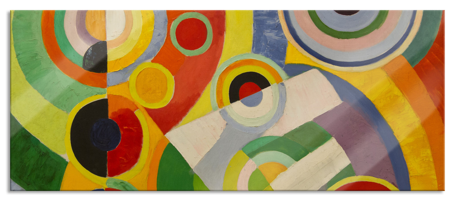 Pixxprint Robert Delaunay - Rythmus Freude am Leben, Glasbild Panorama