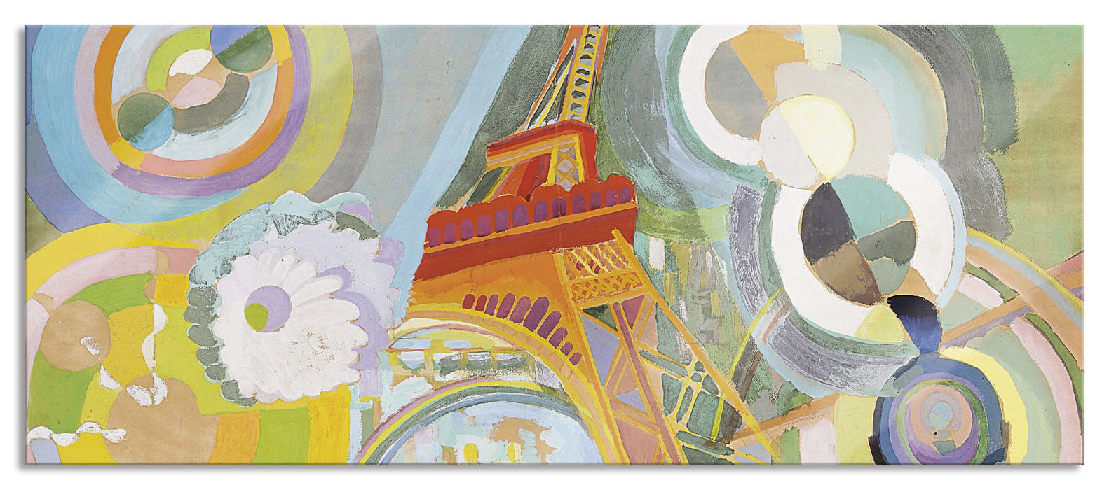 Pixxprint Robert Delaunay - Luft Eisen und Wasser-Studie , Glasbild Panorama