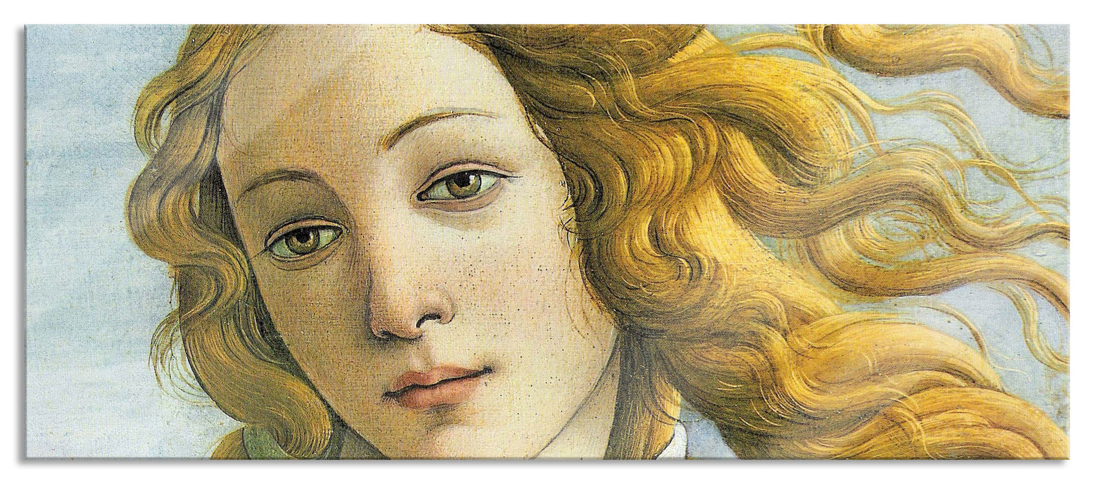 Pixxprint Sandro Botticelli - Die Geburt der Venus Ausschnitt, Glasbild Panorama