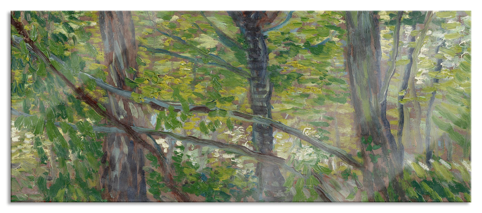 Pixxprint Vincent Van Gogh - Bäume , Glasbild Panorama