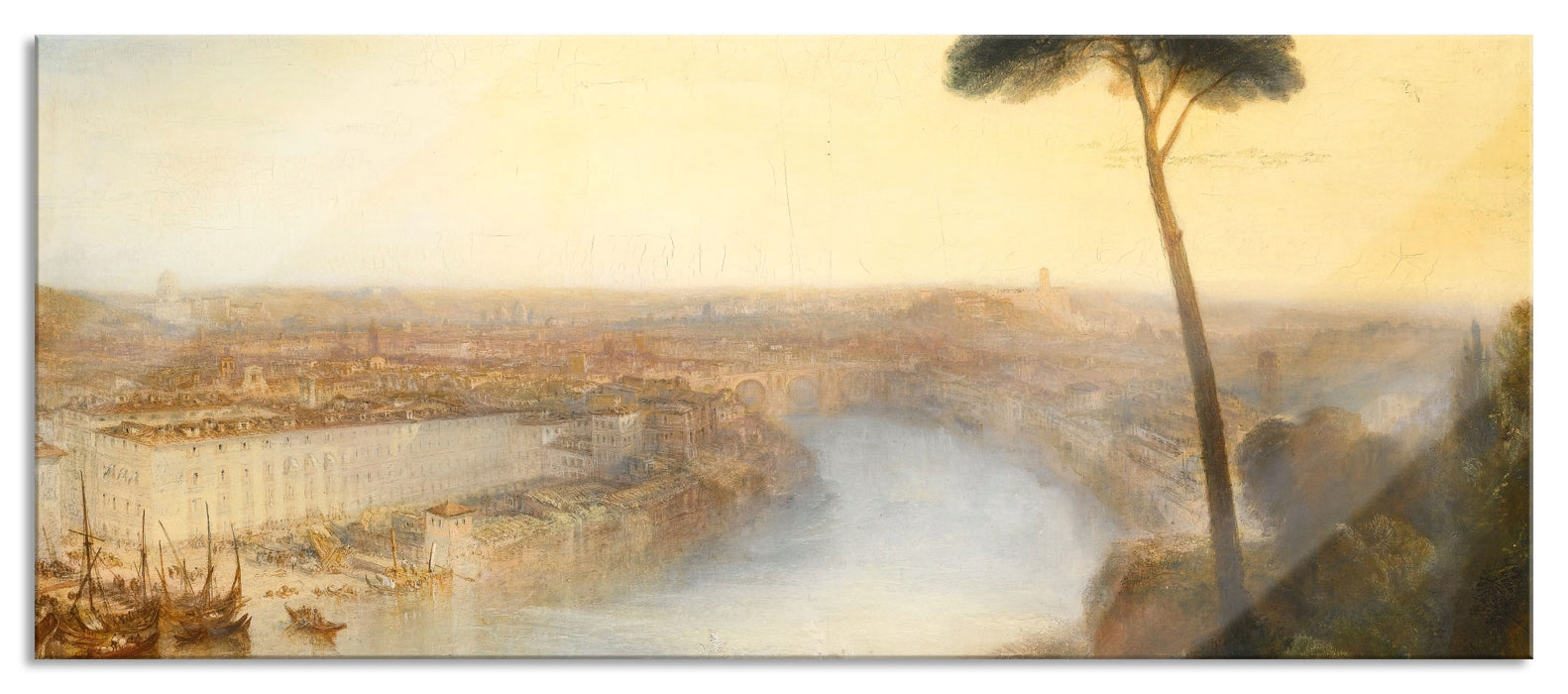 Pixxprint William Turner - ROME FROM MOUNT AVENTINE, Glasbild Panorama