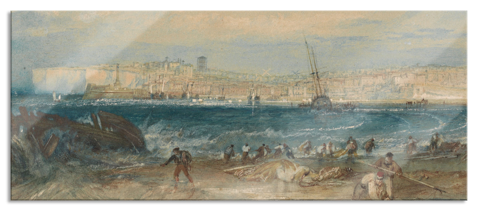 Pixxprint William Turner - Margate , Glasbild Panorama