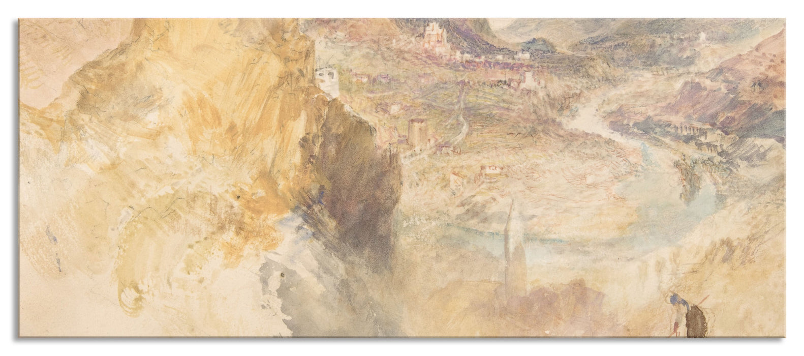 Pixxprint William Turner - Chatel Argent and the Val d'Aosta from, Glasbild Panorama