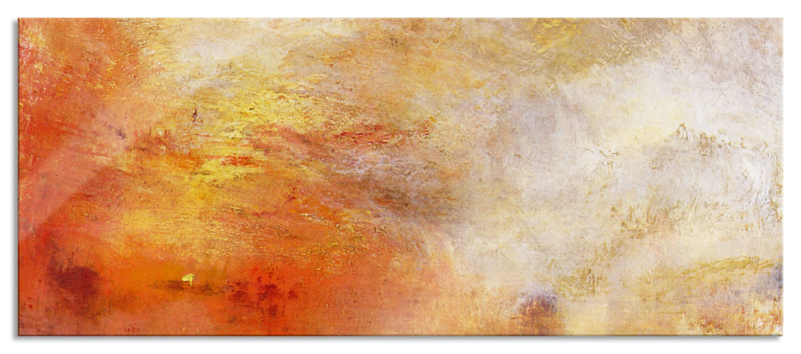 Pixxprint William Turner - Sun Setting over a Lake , Glasbild Panorama