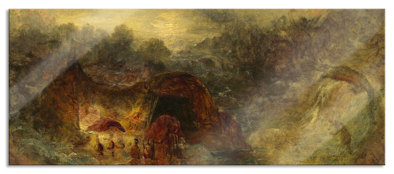 Pixxprint William Turner - The Evening of the Deluge , Glasbild Panorama