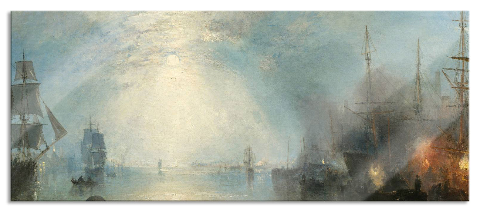 Pixxprint William Turner - Keelmen Heaving in Coals by Moonlight, Glasbild Panorama