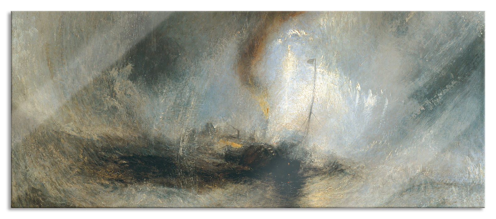 Pixxprint William Turner - Snow Storm Steam-Boat off a Harbour's, Glasbild Panorama