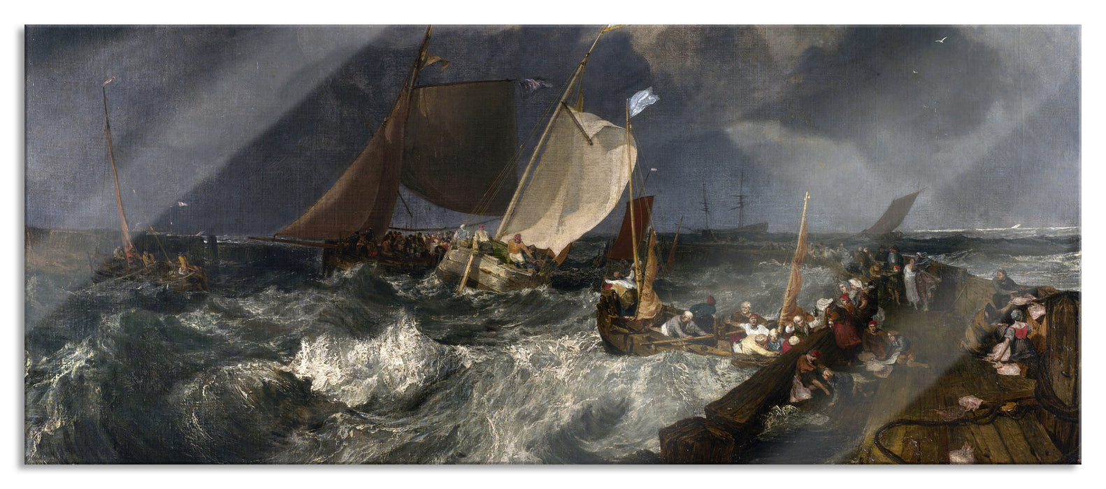 William Turner - Calais Pier  , Glasbild Panorama