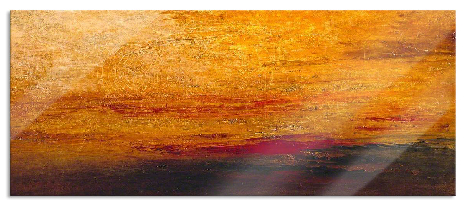 Pixxprint William Turner - Sunset  , Glasbild Panorama