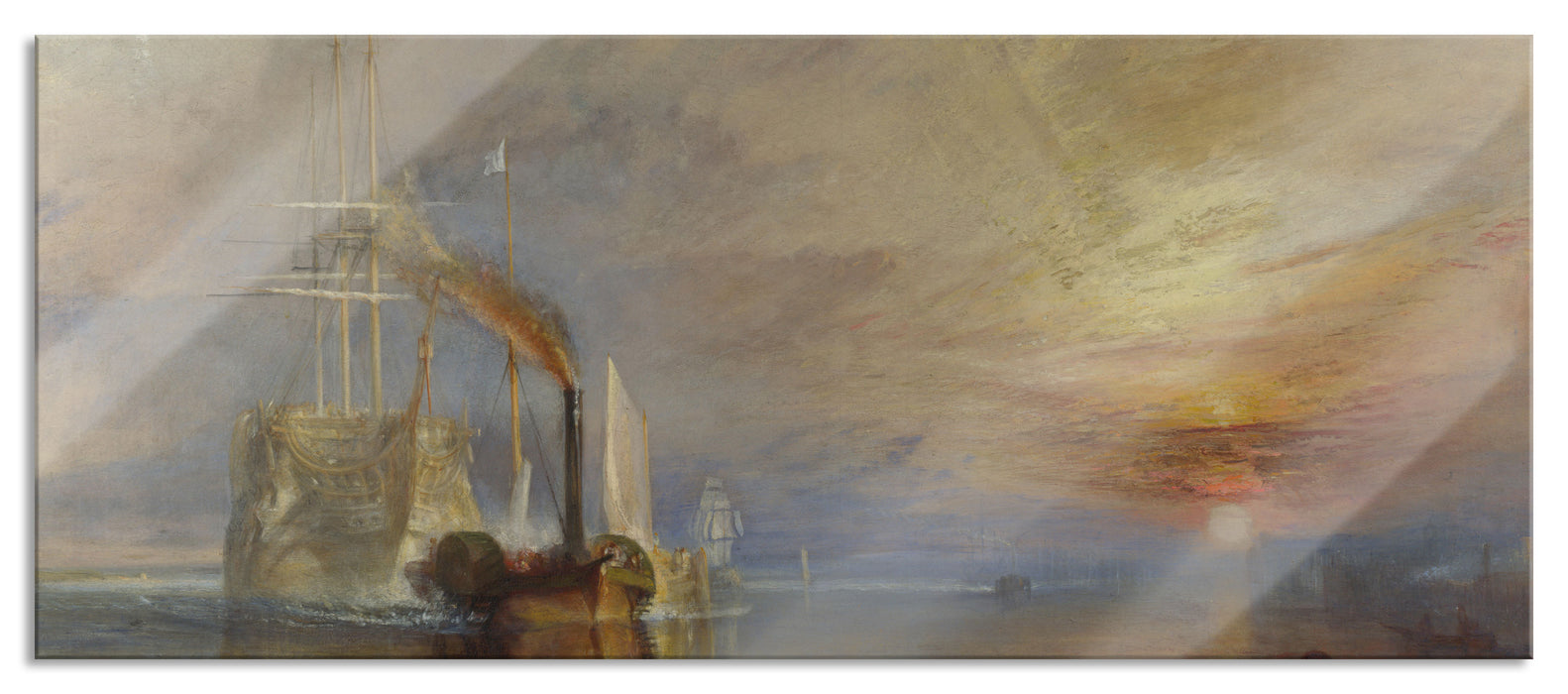 Pixxprint William Turner - The Fighting Temeraire, Glasbild Panorama