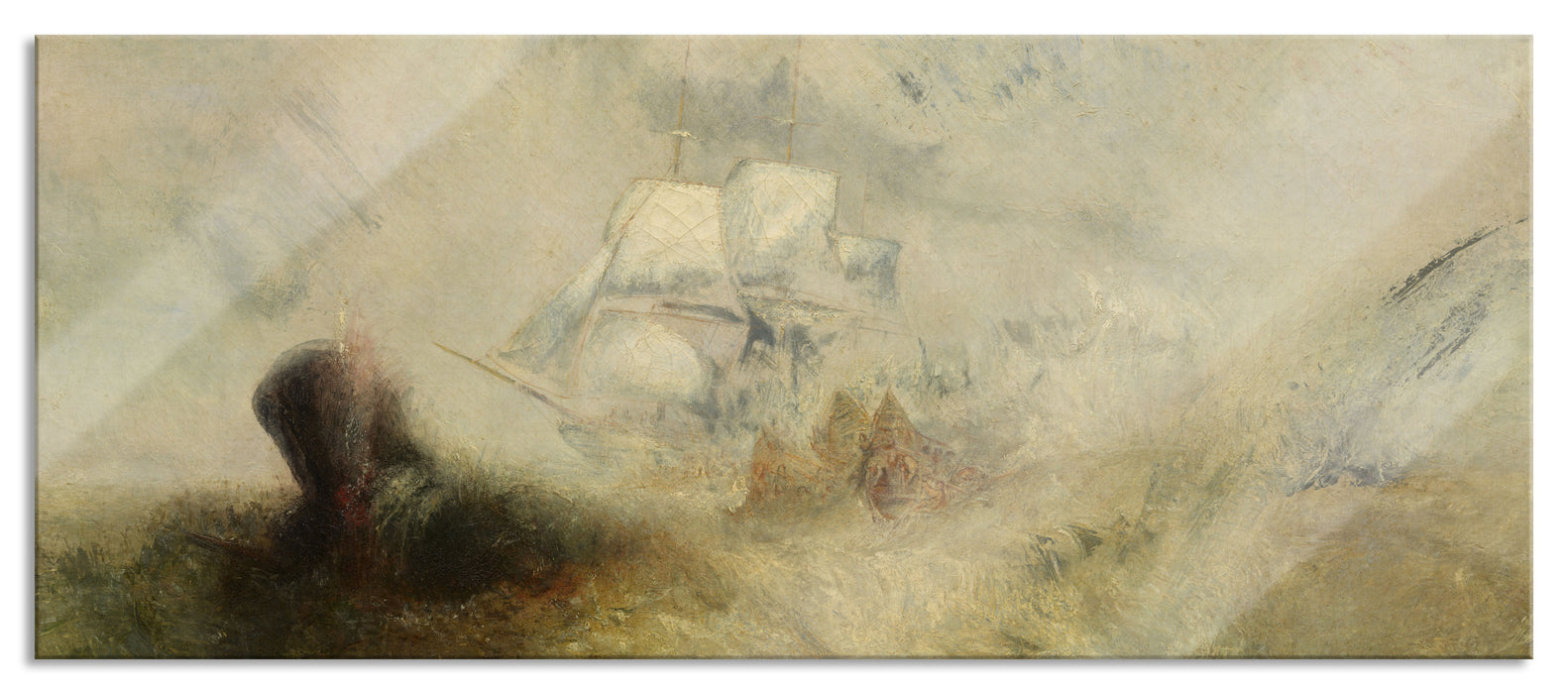 Pixxprint William Turner - Whalers Expressionismus, Glasbild Panorama