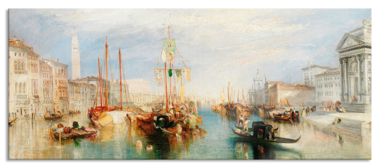 Pixxprint William Turner - Venice from the Porch of Madonna dell, Glasbild Panorama