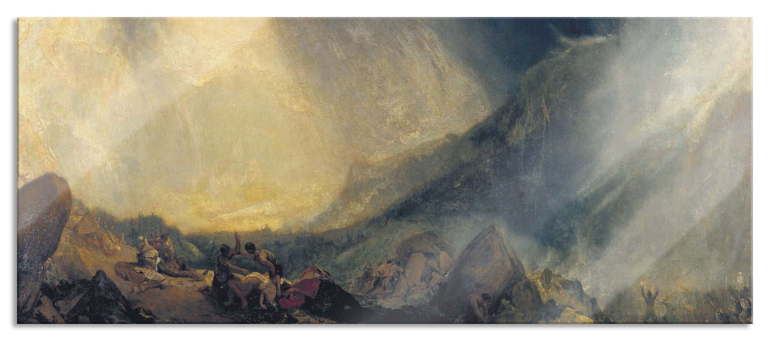 Pixxprint William Turner - Snow Storm Hannibal and his Army Cross, Glasbild Panorama