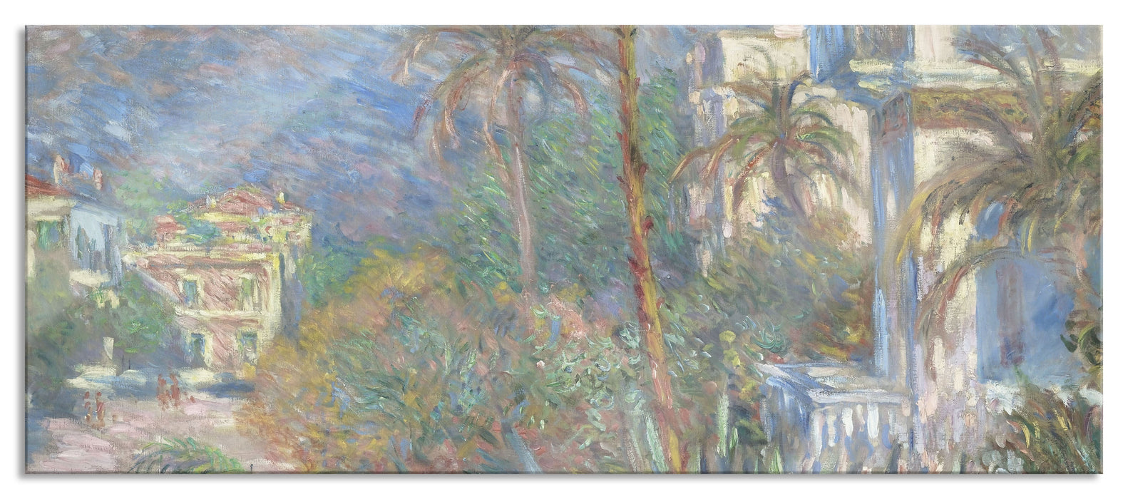 Pixxprint Claude Monet - Villen in Bordighera Impressionismu, Glasbild Panorama