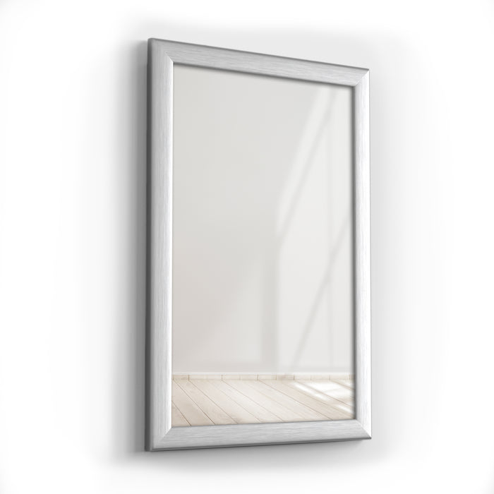 Pixxprint Spiegelrahmen Moderna Farbe: Aluminium gebürtstet | Wandspiegel in 11 Größen